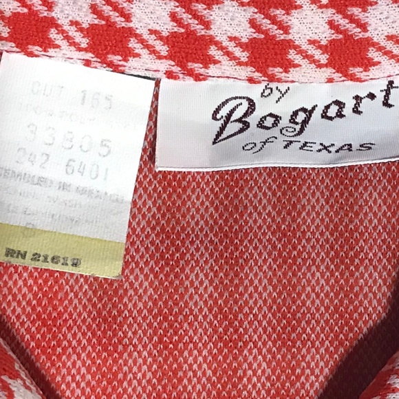 Vintage Bogart of Texas button down shirt pocket red white checkered - Picture 8 of 8